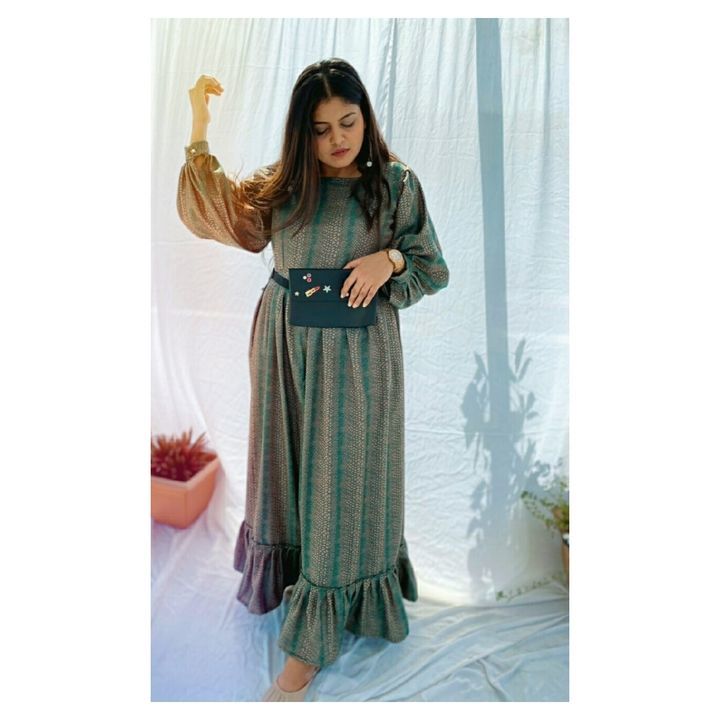 Plited Maxi dress  uploaded by business on 4/12/2021