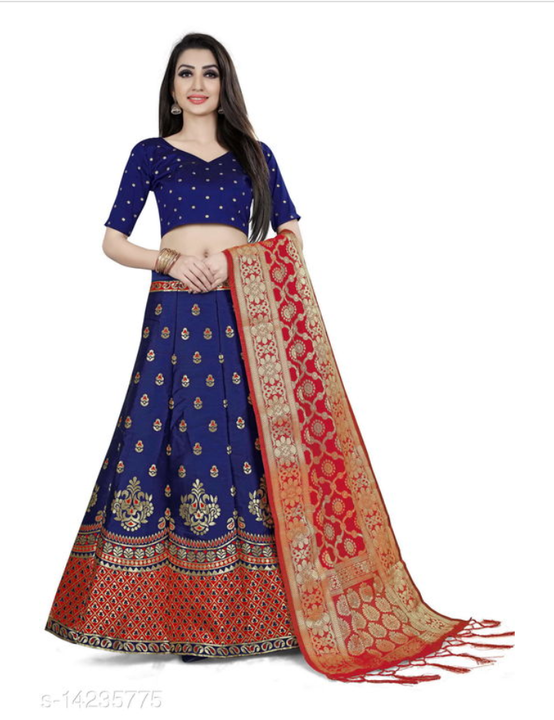 Silk women lehenga uploaded by A-1 collection on 4/12/2021