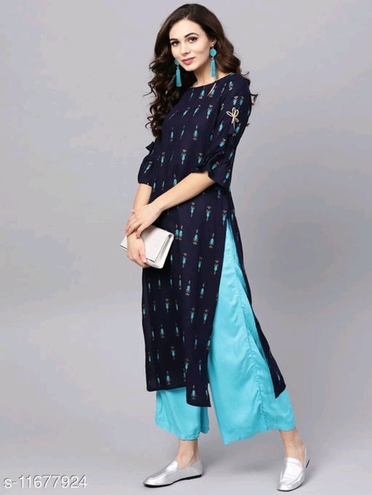 Kurti with palazzo  uploaded by V2 Collection on 4/13/2021