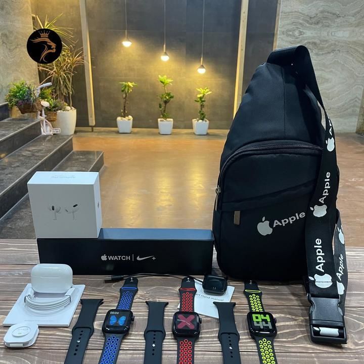 T 55 SMART WATCH +AIRPOD PRO+ APPLE CROSSBODY BACKPACK+ NIKE SILICON BELT uploaded by Rakesh Textiles on 4/13/2021