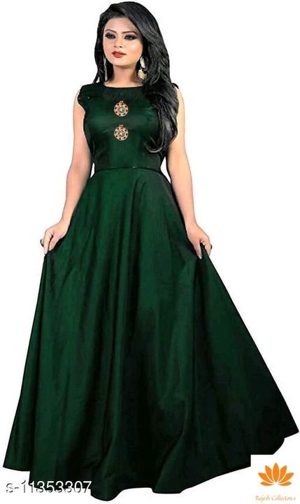 Catalog Name:*Trendy Gowns For Women*
Fabric: Taffeta SIlk
Sleeve Length: Sleeveless
Pattern: Solid
 uploaded by India top fashion wholesale price on 4/13/2021
