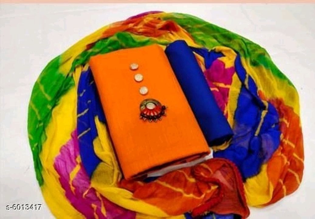 Cotton suits with stylish buttons and multicolor dupatta uploaded by Sara designers on 7/25/2020