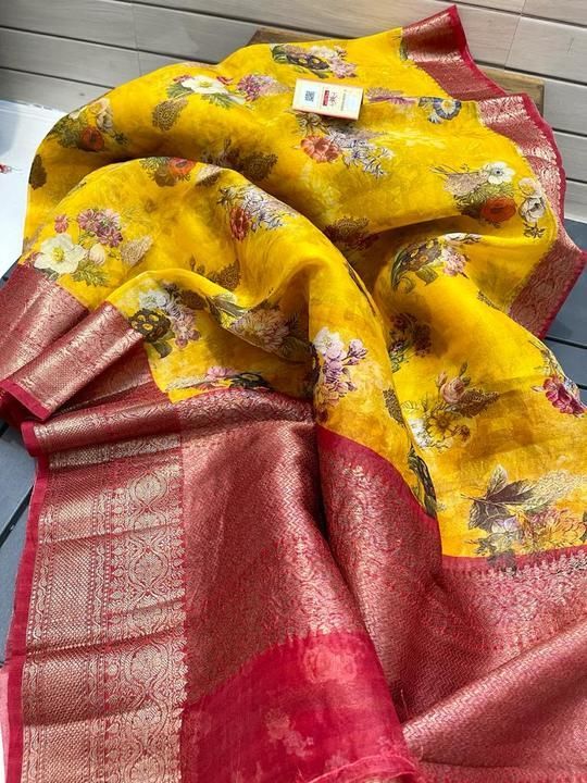 Pure Organza Digital Print Saree uploaded by business on 4/13/2021