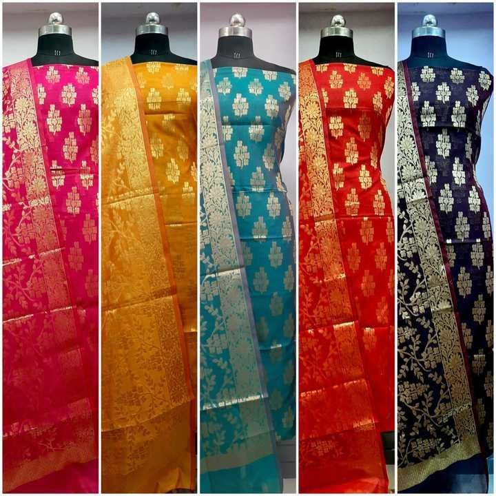Banarasi ladies suit uploaded by FATMA SILK FASHION on 4/14/2021