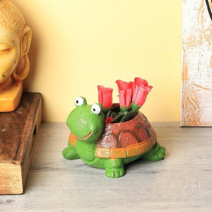 Resin Small Flower Pot Tortoise - Rishan Lifestyle uploaded by RS Sales on 4/14/2021