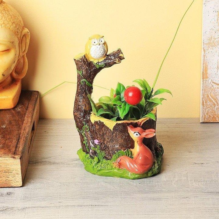 Resin Small Flower Pot Owl - Rishan Lifestyle uploaded by RS Sales on 4/14/2021