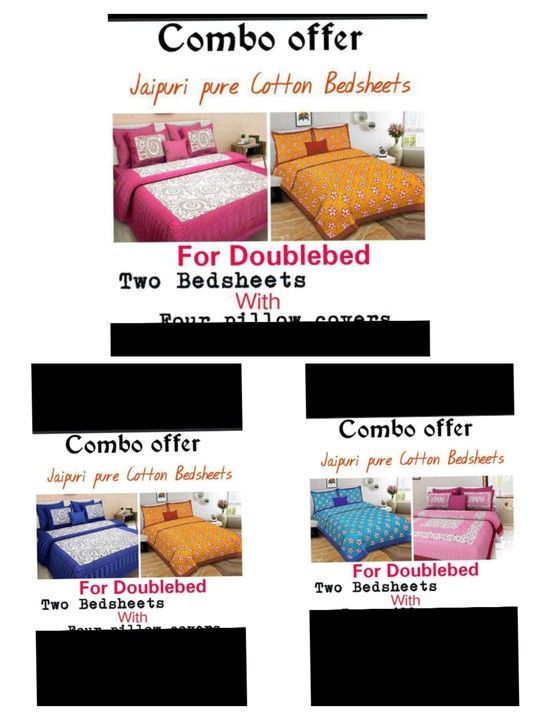 Combo cotton double bedsheet uploaded by Anushmita Das on 4/14/2021
