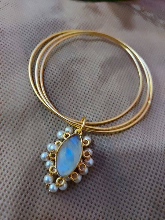 Druzy stone charm bangle its very light weight brass matel  uploaded by business on 7/25/2020