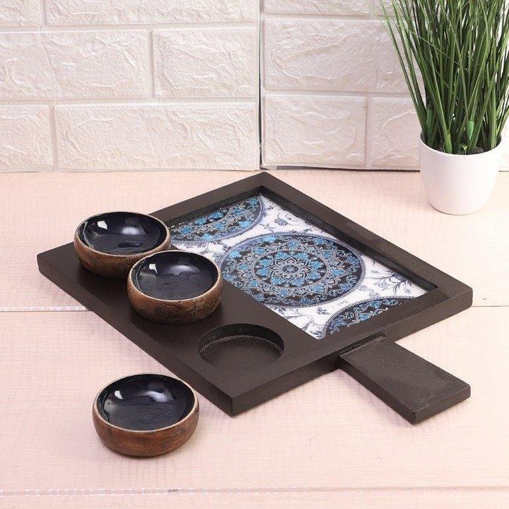 Wooden tray with Bowls - Rishan Lifestyle uploaded by RS Sales on 4/14/2021