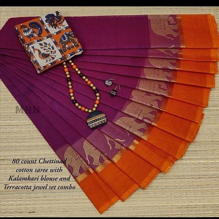 Chettinad cotton sarees...  uploaded by Dhakshu's fashion on 7/25/2020