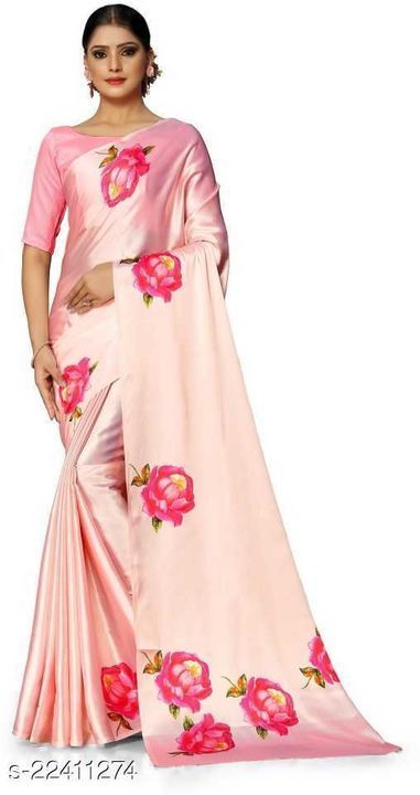 Japan satin Degetil print saree uploaded by Krishna exports on 4/15/2021
