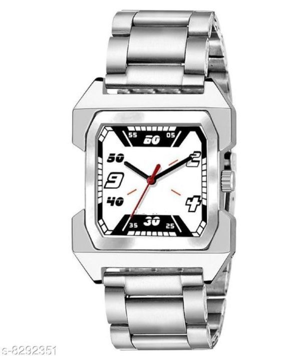 Trendy men's watches| lambent white square men's watch uploaded by business on 4/15/2021