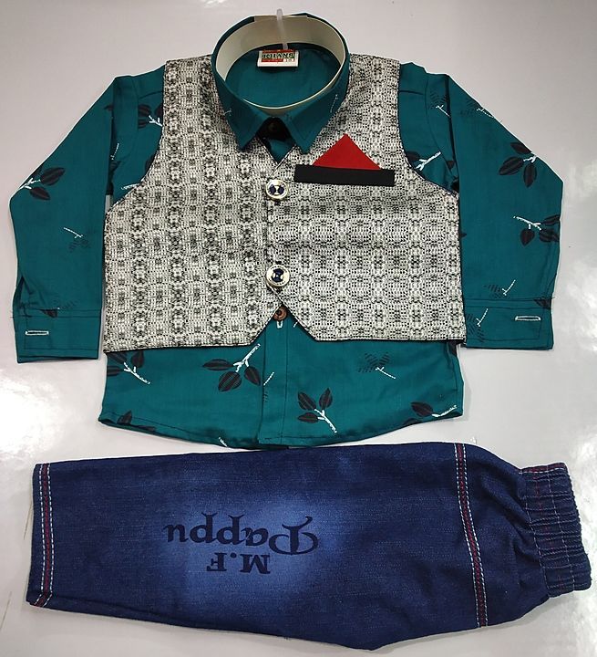 Kids baba suit 3 in 1 top and bottom set with 16-18 size uploaded by H F WARSI GARMENTS on 7/25/2020