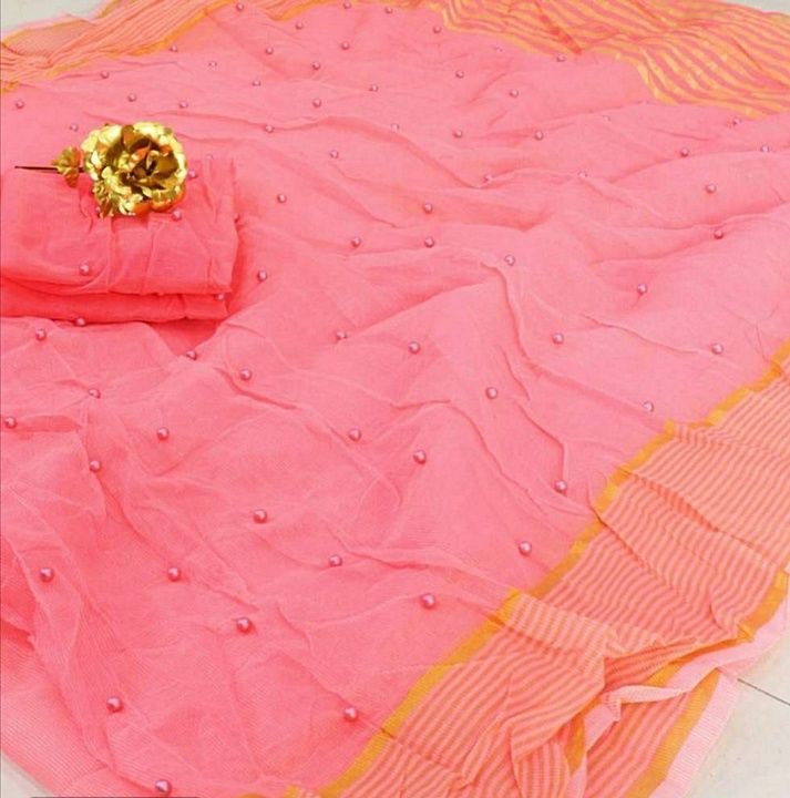 Fabric - supernet 
Saree Length : 5.5
Blouse Length : 0.8
Price -599/- uploaded by Sai shoping centre on 7/26/2020