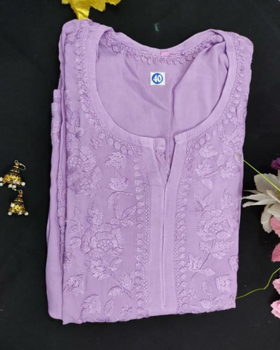 Pure cotton chikankari kurta in cheap rate uploaded by business on 4/16/2021