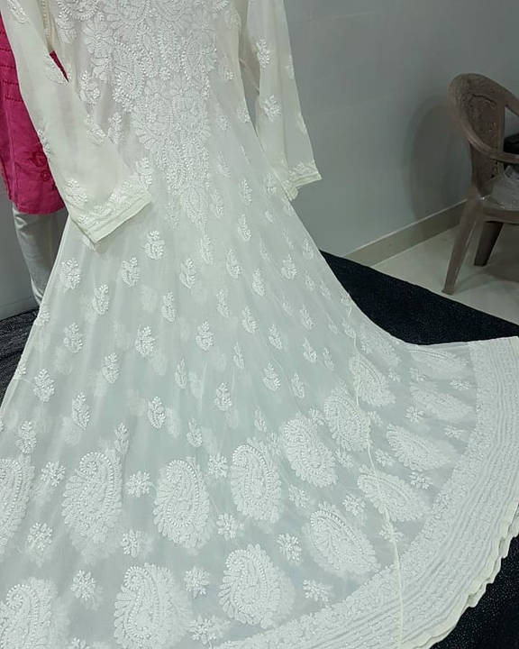 KANCHAN CHIKANKARI PRESENTS Lucknowi chikankari georgette GOWNS with designer pattern  uploaded by business on 4/16/2021