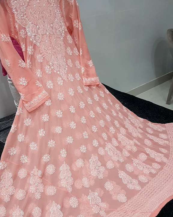 KANCHAN CHIKANKARI PRESENTS Lucknowi chikankari georgette GOWNS with designer pattern  uploaded by business on 4/16/2021