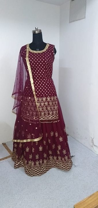 Straight lehnga georgette  uploaded by business on 7/26/2020