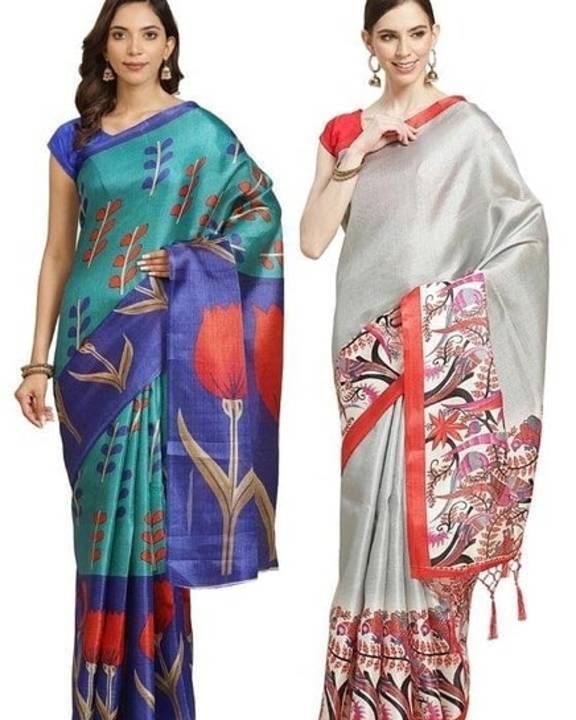 Women's printed art silk saree uploaded by business on 4/17/2021