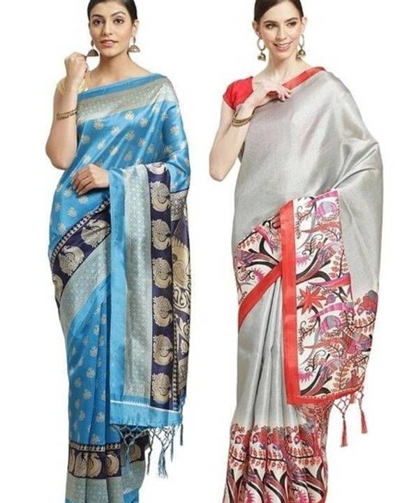 Women's printed art silk saree uploaded by business on 4/17/2021
