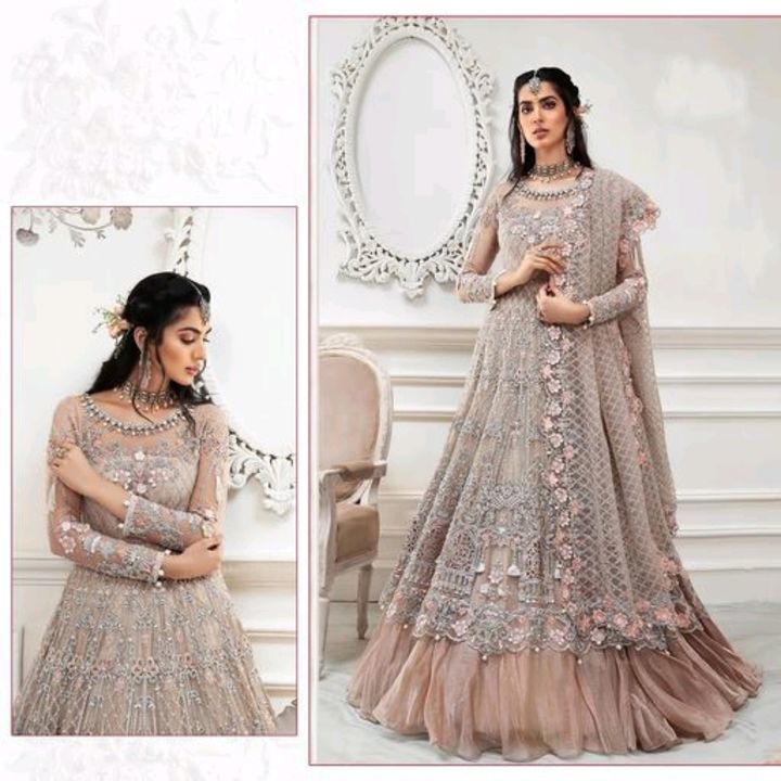 Butterfly Net Heavy Embroidery uploaded by Dress material , and lehnga, sarees on 4/17/2021