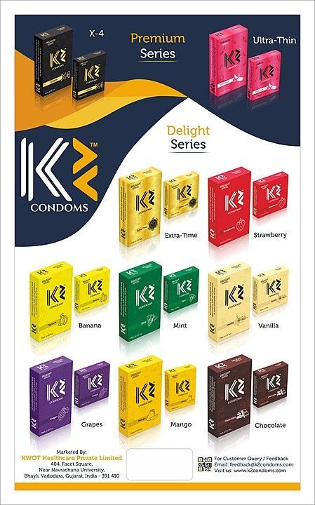 Post image KWOT HEALTHCARE is inviting distribution partners and and channel partners across India &amp;  Global Markets too for distribution of our Condoms Brand K2 Condoms.

Connect us on WhatsApp https://wa.me/917622805225 for more details.