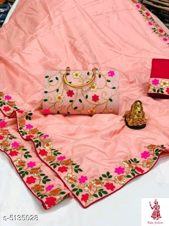 Dora silk saree with matching hand purse uploaded by business on 4/17/2021