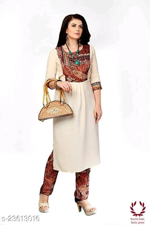 Straight  kurti  atrcative front  uploaded by business on 4/17/2021