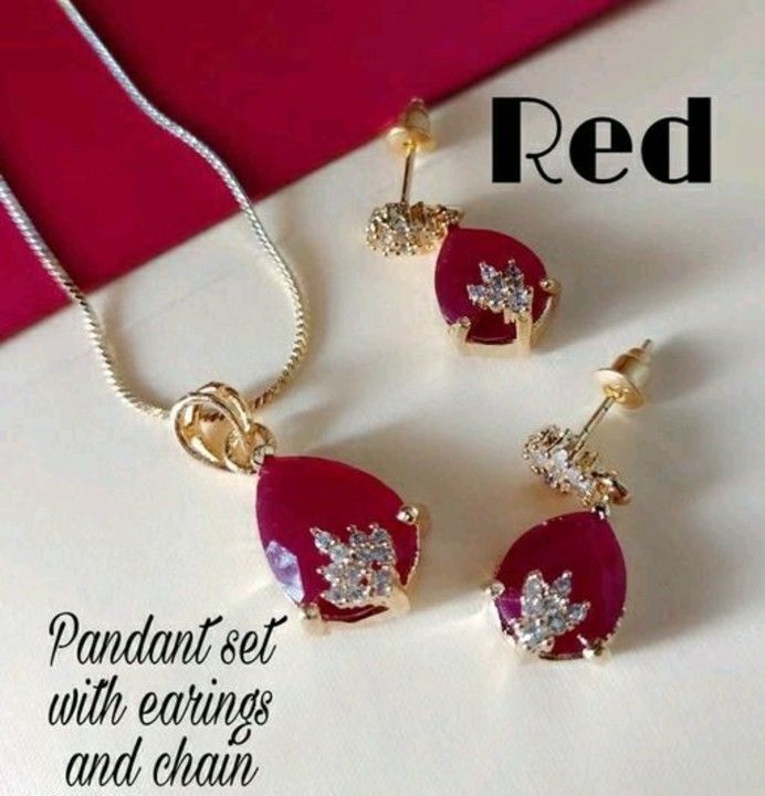 Stone pendant with earings  uploaded by Neetya.fashions  on 4/17/2021