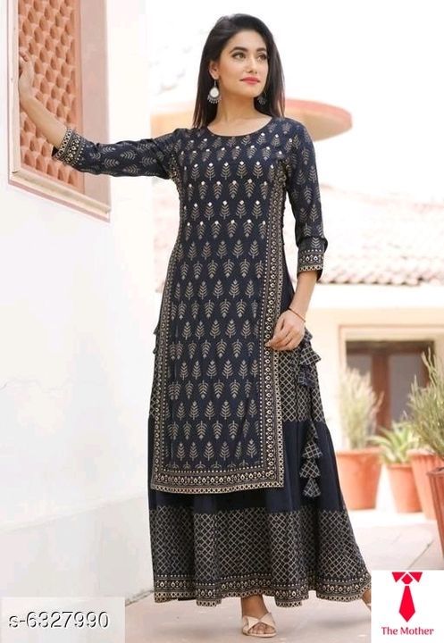 Woman's printed rayon kurti set uploaded by The mother on 4/18/2021