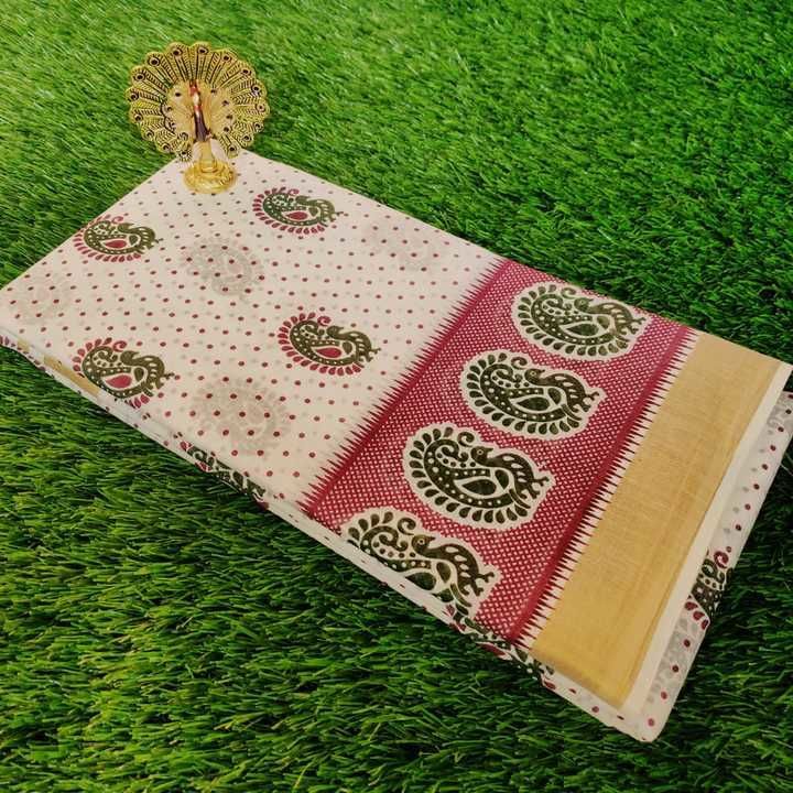 Pure cotton saree with golden border uploaded by S N TRADING  on 4/18/2021