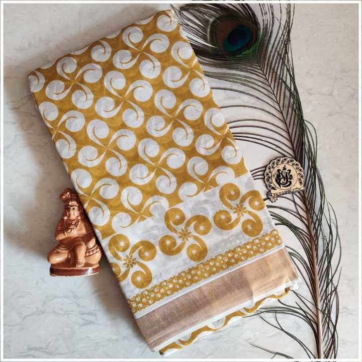 Pure cotton saree with golden border uploaded by business on 4/18/2021