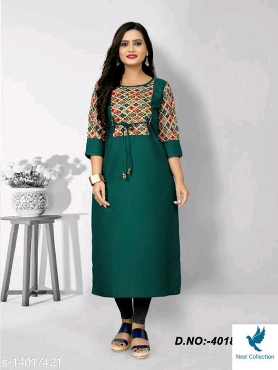 Post image Catalog Name:*Kashvi Superior Kurtis*
Fabric: Cotton Blend
Sleeve Length: Three-Quarter Sleeves
Pattern: Printed
Combo of: Single
Sizes:
XL (Bust Size: 42 in, Size Length: 44 in) 
4XL (Bust Size: 48 in, Size Length: 44 in) 
5XL (Bust Size: 50 in, Size Length: 44 in) 
6XL (Bust Size: 52 in, Size Length: 44 in) 
L (Bust Size: 40 in, Size Length: 44 in) 
XXXL (Bust Size: 46 in, Size Length: 44 in) 
M (Bust Size: 38 in, Size Length: 44 in) 
XXL (Bust Size: 44 in, Size Length: 44 in) 


Dispatch:1 Day

Easy Returns Available In Case Of Any Issue
*Proof of Safe Delivery! Click to know on Safety Standards of Delivery Partners- https://ltl.sh/y_nZrAV3
