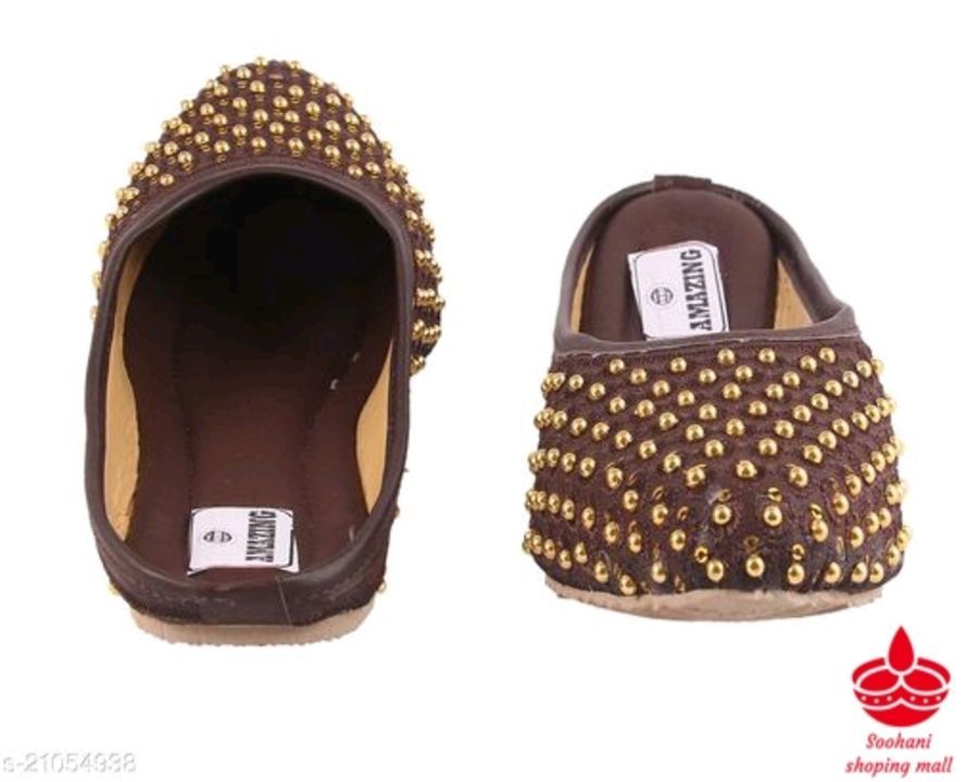 Post image Catalog Name:*Voguish Women Juttis &amp; Mojaris*
Free shipping
Rs 312/-

Material: Syntethic Leather
Sole Material: Rubber
Pattern: Embellished
Fastening &amp; Back Detail: Open Back
Multipack: 1
Sizes: 
IND-4
Dispatch: 2-3 Days
Easy Returns Available In Case Of Any Issue
*Proof of Safe Delivery! Click to know on Safety Standards of Delivery Partners- https://ltl.sh/y_nZrAV3