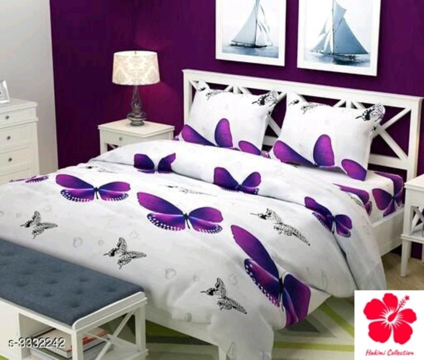 Post image Catalog Name: *New Stylish Printed Cotton Double Bedsheets Vol 3*

Fabric: Bedsheet - Cotton, Pillow Cover - Cotton

Dimension: ( L X W ) - Bedsheet - 90 in X 90 in, Pillow Cover - 27 in X 17 in

Description: It Has 1 Piece Of Double  Bedsheet With 2 Pieces Of Pillow Covers

Work: Printed 

Thread Count : 160

 

Designs: 14