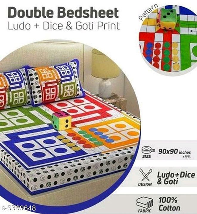 Ludo Game Double Bedsheet With Dice & Goti uploaded by business on 7/27/2020