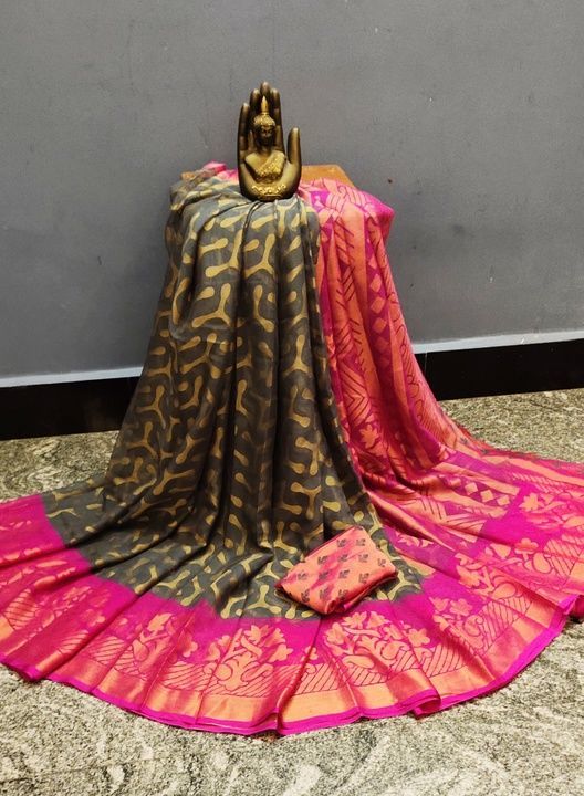 Chiffon brasso saree uploaded by KK collection on 4/19/2021