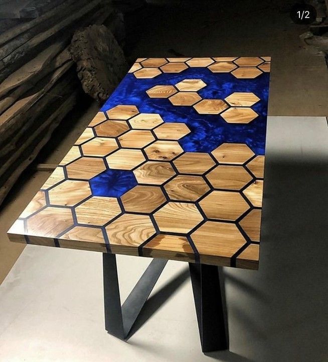 RESIN AND WOOD DINING TABLE uploaded by business on 4/19/2021