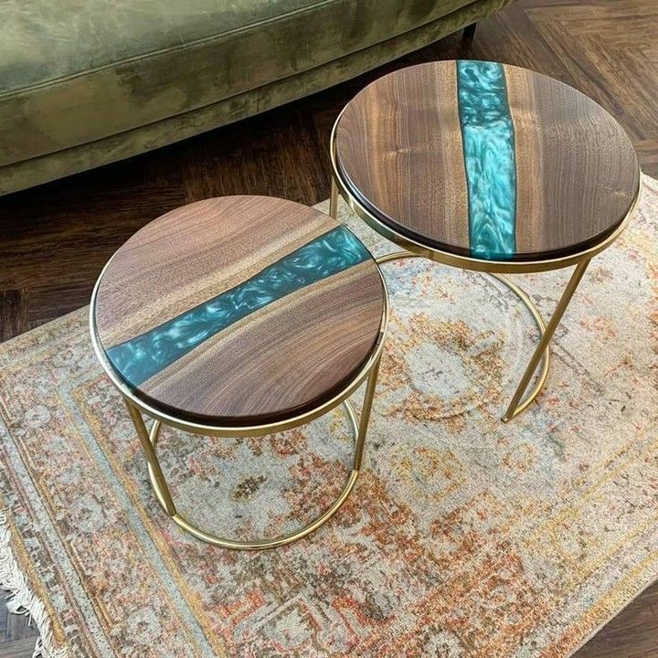 Resin and Wood Table set of 2 uploaded by business on 4/19/2021