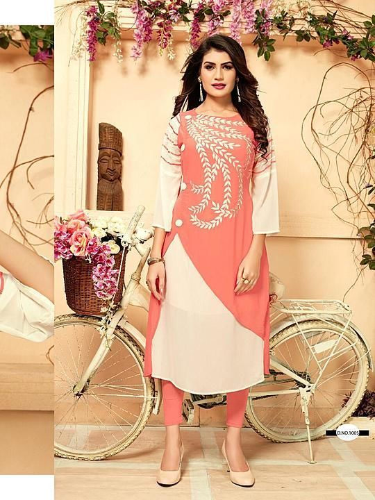Post image *🙏🏻New Kurti launch🙏🏻*

*👗Fabric : Heavy Faux Georgette with Inner💥*

💃 *Accessories:- Heavy Embroidery work With Buttons &amp; Attractive Patterns* 💃

*📐Size : L(40), XL(42), XXL(44)*

*🎎Designs : *Only 6* 🤩

*🌴Length :46+"inch*

*💰Rate :649+Shipping*

👉 *Sell Good Quality Products*
