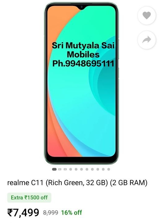 Realme C11 uploaded by Sri Mutyala Sai Mobiles on 4/20/2021