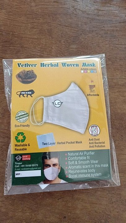 Vetiver herbal cotton mask with sachet pocket uploaded by business on 7/27/2020