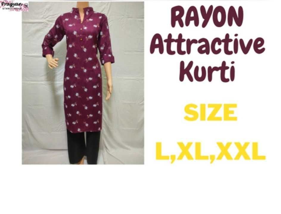 Attractive Rayon Print Kurti uploaded by business on 4/21/2021