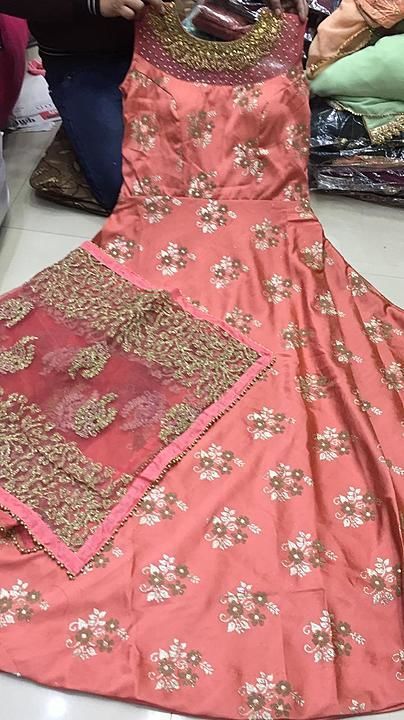 Silk gown with dupatta work uploaded by business on 7/27/2020