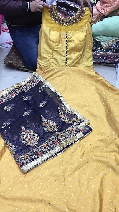Silk gown with dupatta work uploaded by business on 7/27/2020