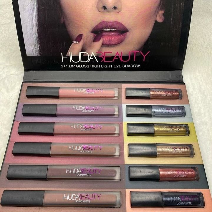 Huda Beauty 2+1 Lip Gloss Highlighter Eyeshadow uploaded by business on 4/21/2021