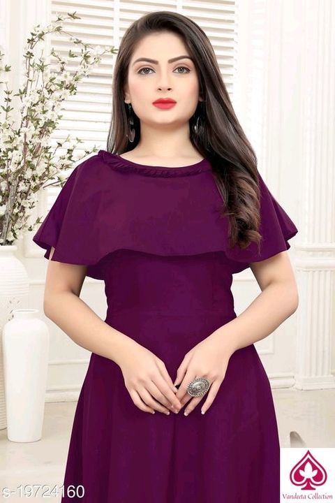 Post image Catalog Name:*Stylish Fashionista Women Dresses*
Fabric: Poly Crepe
Sleeve Length: Short Sleeves
Pattern: Solid
Multipack: 1
Sizes:
S (Bust Size: 34 in, Length Size: 42 in) 
XL (Bust Size: 42 in, Length Size: 42 in) 
L (Bust Size: 38 in, Length Size: 42 in) 
XXL (Bust Size: 44 in, Length Size: 42 in) 
M (Bust Size: 36 in, Length Size: 42 in) 

Dispatch: 2-3 Days
Easy Returns Available In Case Of Any Issue
*Proof of Safe Delivery! Click to know on Safety Standards of Delivery Partners- https://ltl.sh/y_nZrAV3
Pp 550