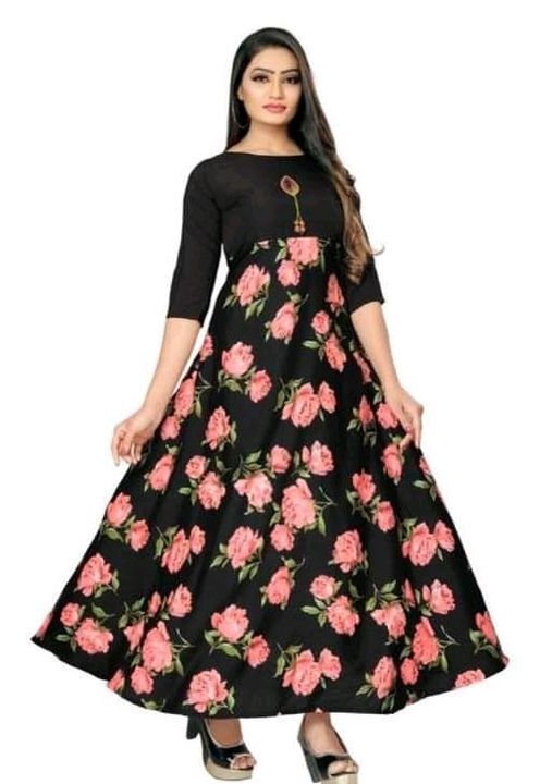 Printed Maxi Crepe Dress uploaded by Delivery Wall on 4/22/2021