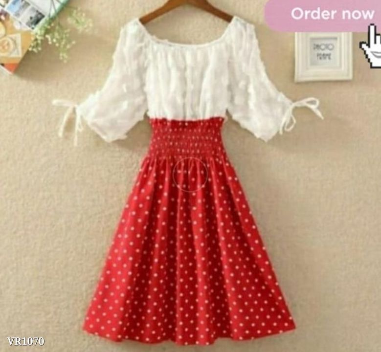 Stylish polka dress with butterfly net uploaded by business on 4/22/2021