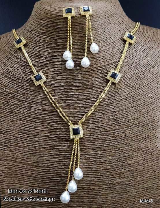 Real AD and pearl necklace set uploaded by business on 4/22/2021